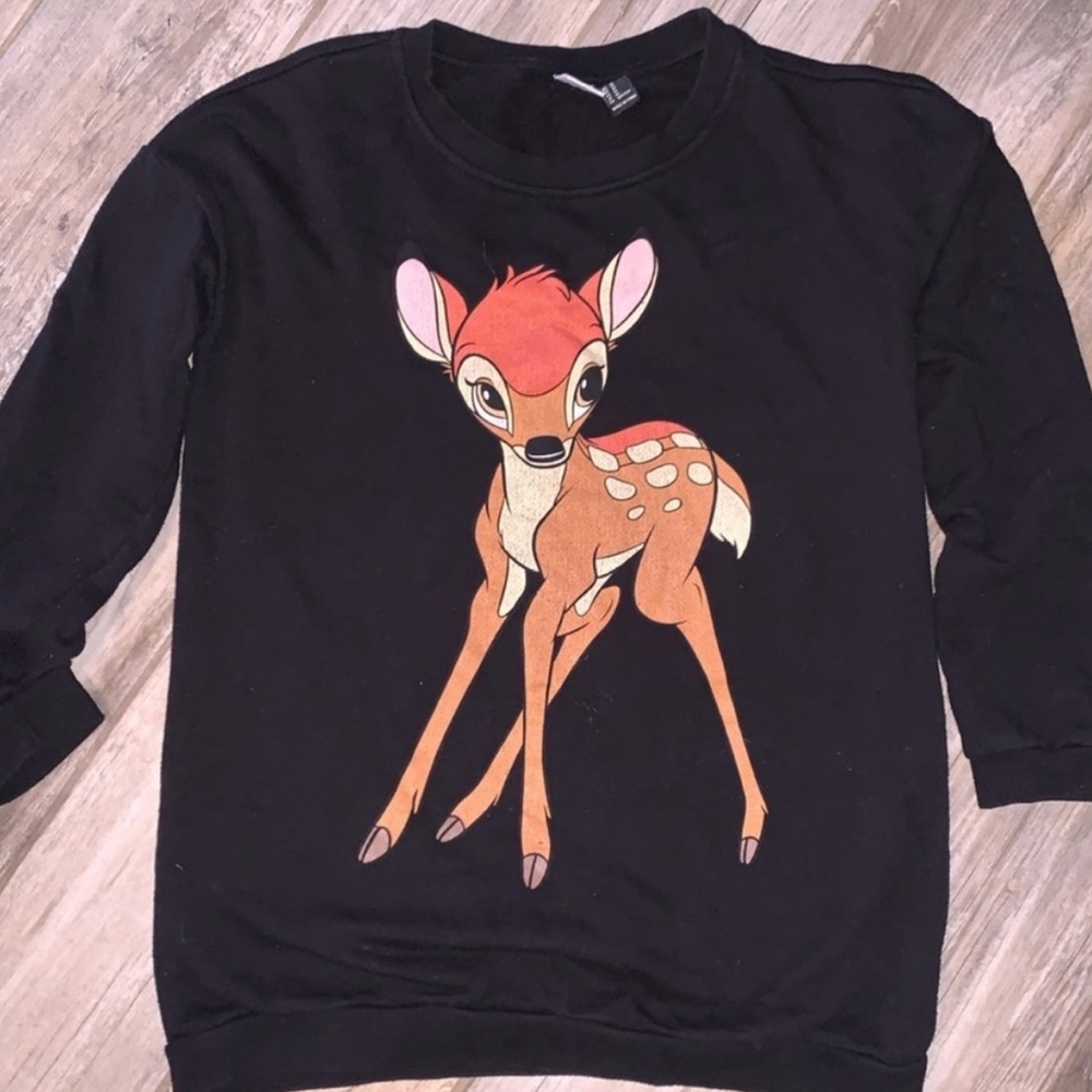 Disney Store Bambi Sweatshirt Black Size Medium